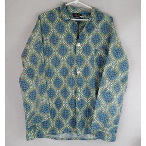 Vintage Sears Perma Press Colorful Casual Dress Shirt Size Large 42/44